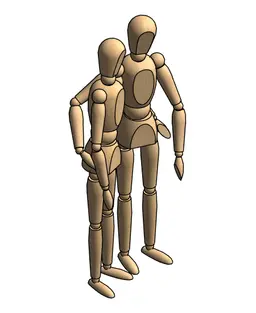 Objeto BIM para Dupla de manequins de pé, se abraçando