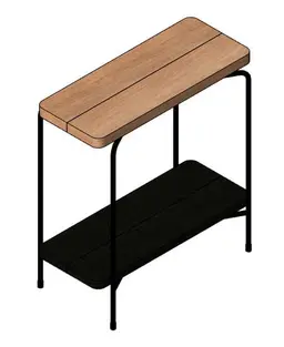Objeto BIM para Mesa lateral com 2 prateleiras em madeira da Tok&Stok